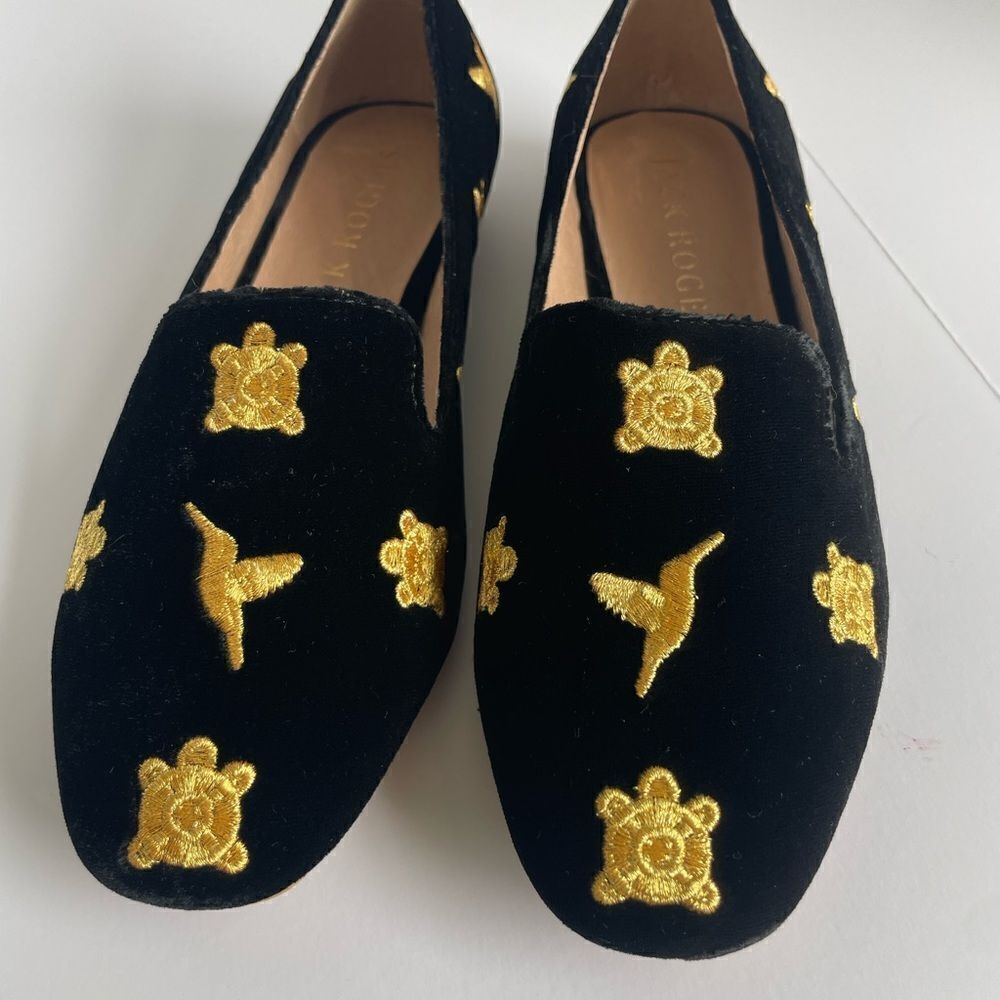 Jack Rogers Velvet Embroidered Slippers Size 5 - Picture 2 of 10